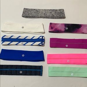 Lulu lemon head bands - set of 9
